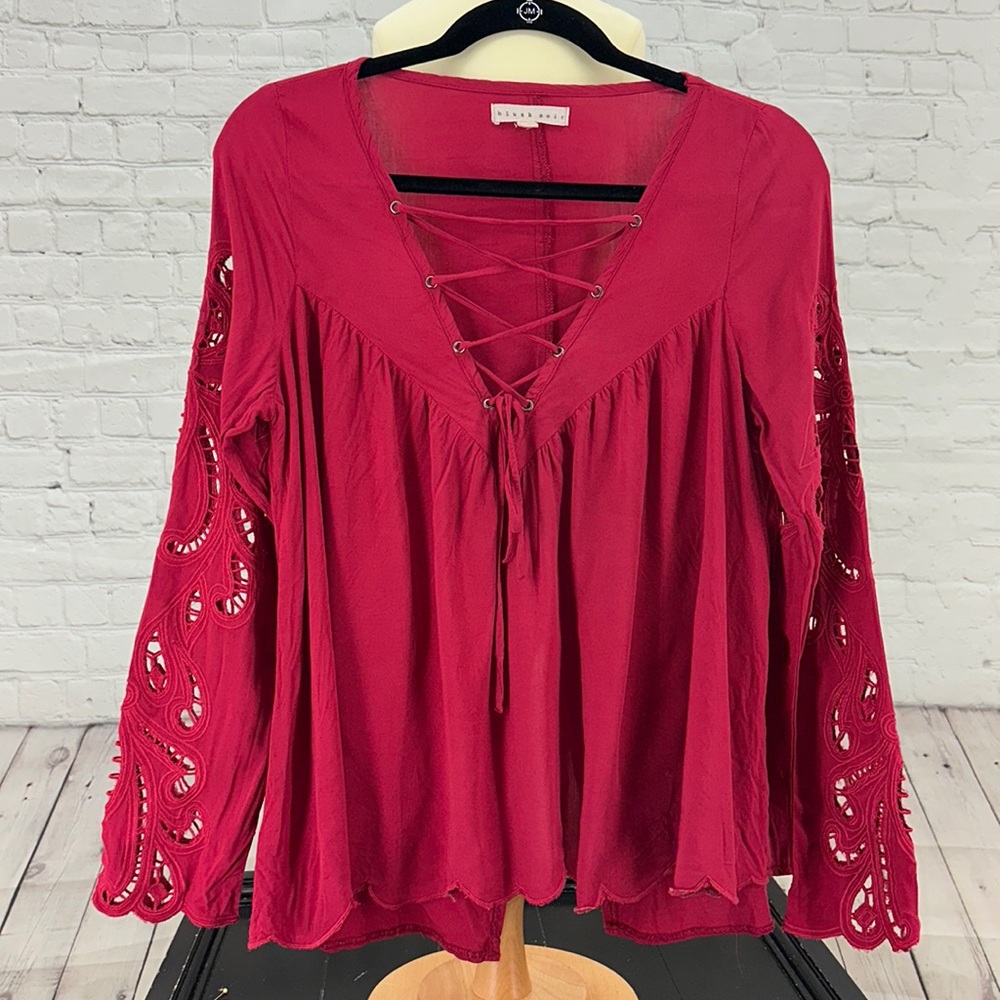 Blush Noir Women’s‎ Burgundy Red Blouse Medium size